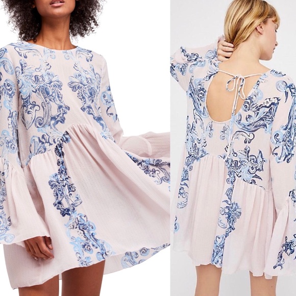 NWT Free People Printed Symphony Slip Dress Petal - Picture 7 of 8